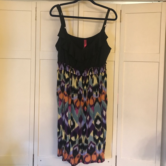 Black and multi color print dress - Picture 1 of 7